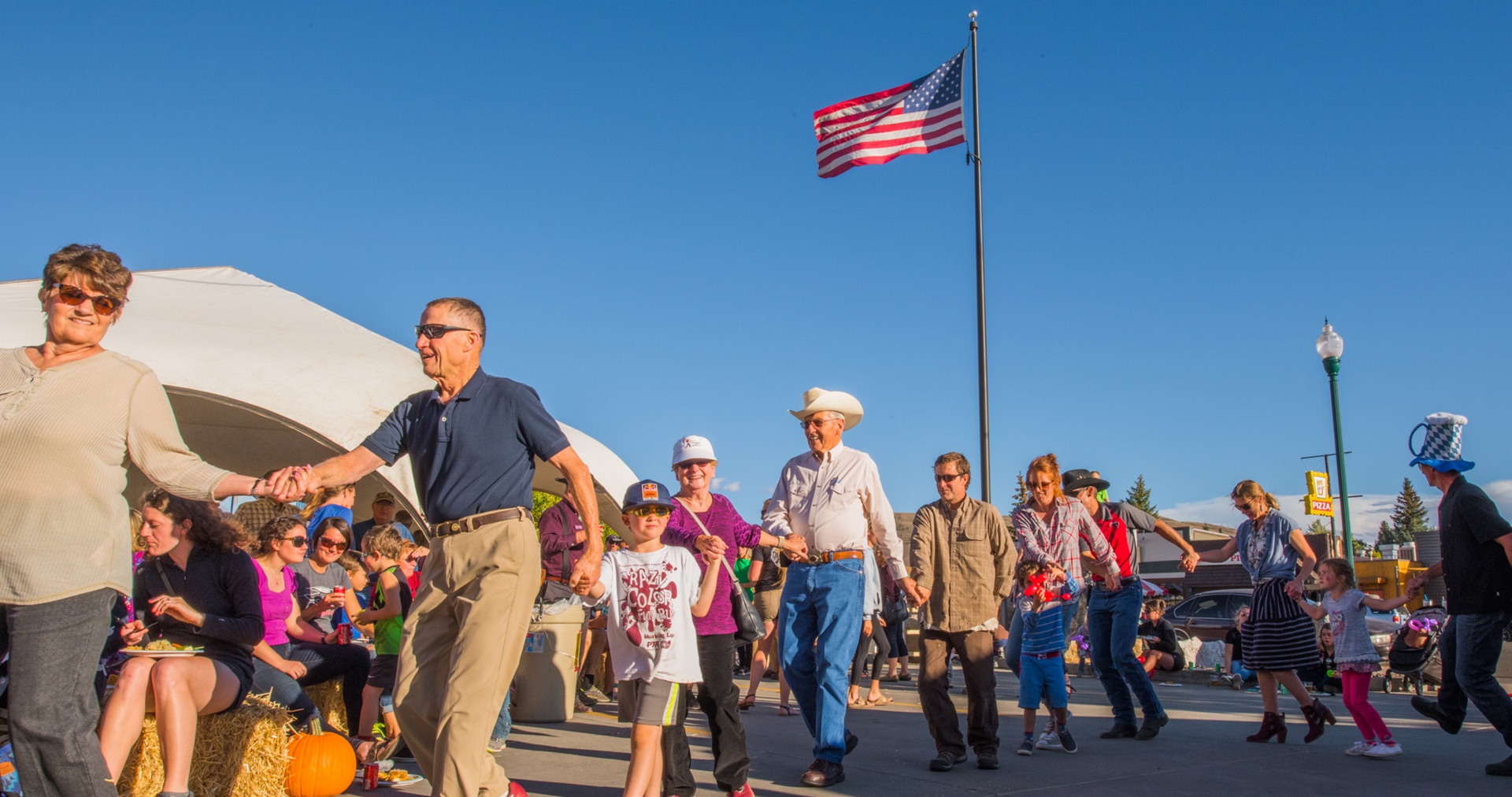 people walking at a festival