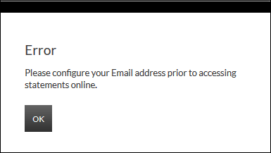 Email address error box