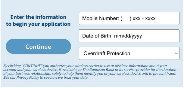 example of account opening form